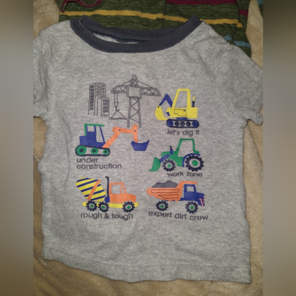 Kids Striped Shirt and Graphic Tee with Denim Shorts - Picture 2 of 6
